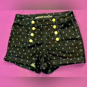 Almost Famous High Waist Sailor Anchor Shorts - Size 3